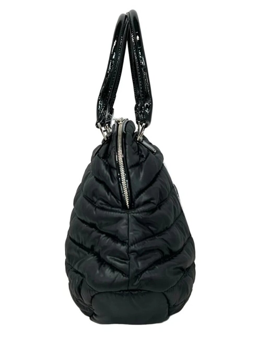 muta Black Nylon Patent Leather Handbag - Picture 3 of 11